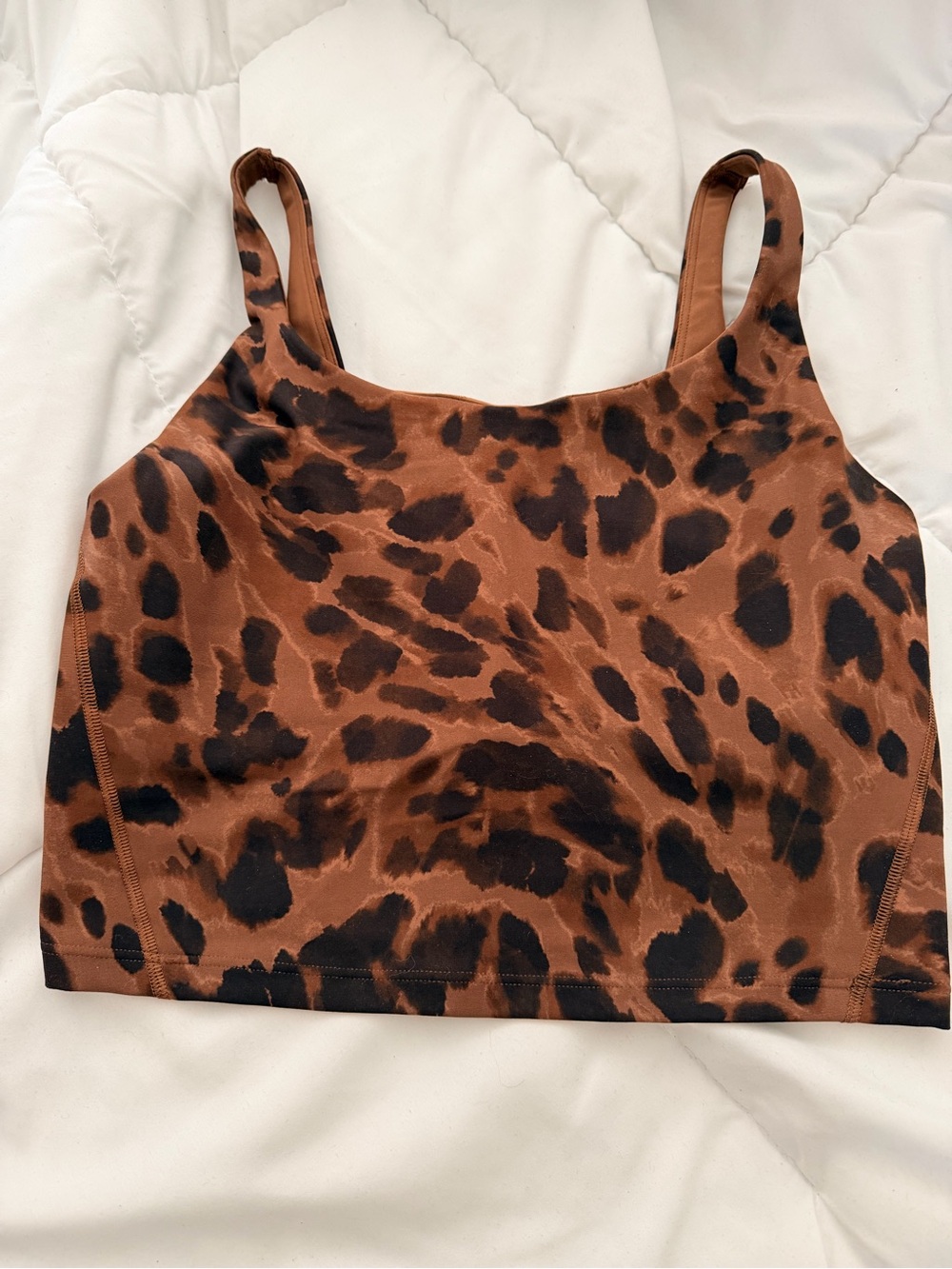 Old Navy Brown and Black Leopard Print Cropped Tank